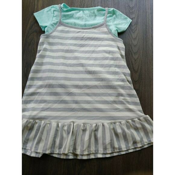 Wonder Woman Girls Dress 2 piece Size 6/6X Gray Stripe Super Hero Avenger - Picture 3 of 3